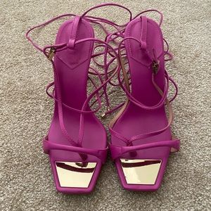 SCHUTZ Pink strappy heels - size 7